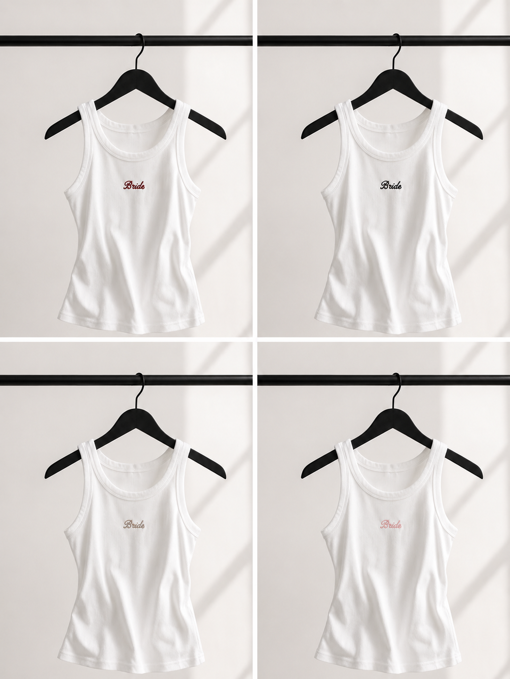 White 'BRIDE' Tank Top