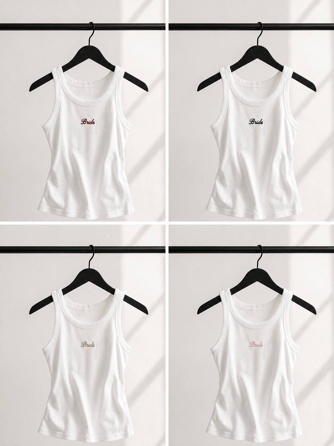 White 'BRIDE' Tank Top